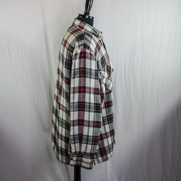 Dickies Quilted Lined Plaid Shirt Plaid Shacket Button Up Size L - Picture 4 of 7